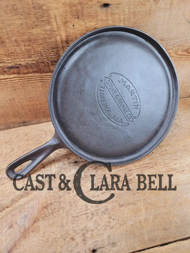 Gorgeous And Harder To Find Martin Stove & Range No. 8 Skillet Griddle With Hamburger Logo.