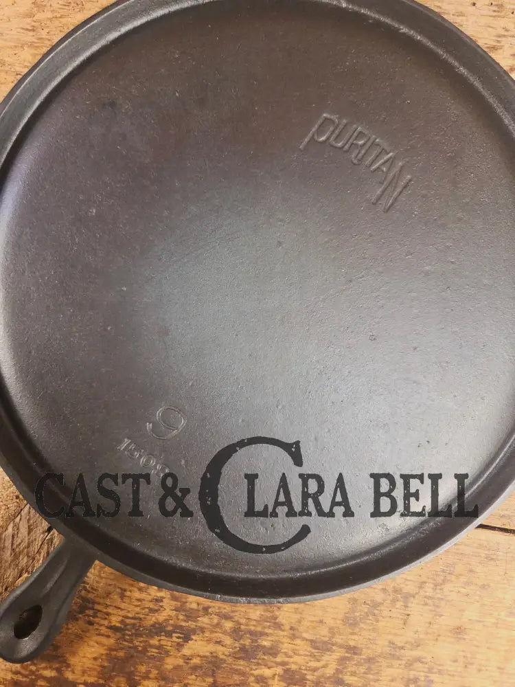 Gorgeous and not often seen #9 Puritan round griddle by Griswold. Perfect for everyday pancakes grilled cheese or oven