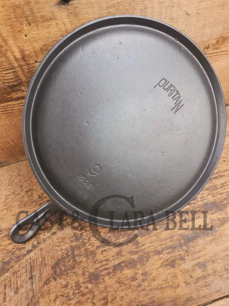 Gorgeous and not often seen #9 Puritan round griddle by Griswold. Perfect for everyday pancakes grilled cheese or oven