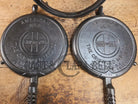 Gorgeous and the biggest made! Hard to Find 1930’s Griswold #9! waffle iron with short base. 316/317 Paddles matching
