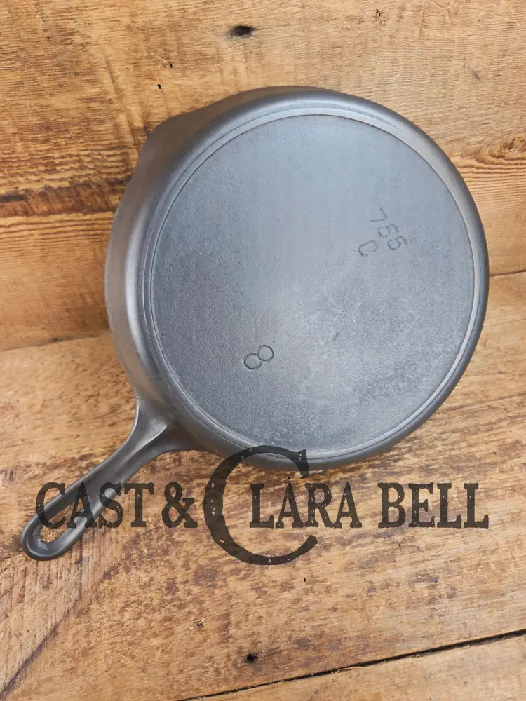 Gorgeous and unique! 1930’s era Griswold #8 Cast Iron Skillet with Heat Ring 755. Similar to the Victor design. Great