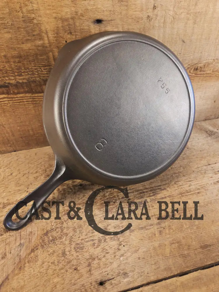 Gorgeous and unique! 1930’s era Griswold #8 Cast Iron Skillet with Heat Ring 755. Similar to the Victor design. Great