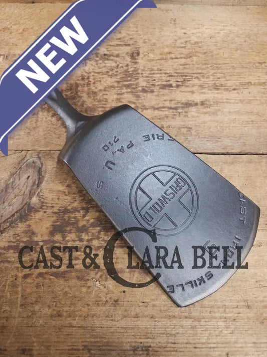 Gorgeous custom made #9 710 Griswold Cast Iron Spatula. Reclaimed 1920’s Griswold Large Block Smooth Bottom skillet.