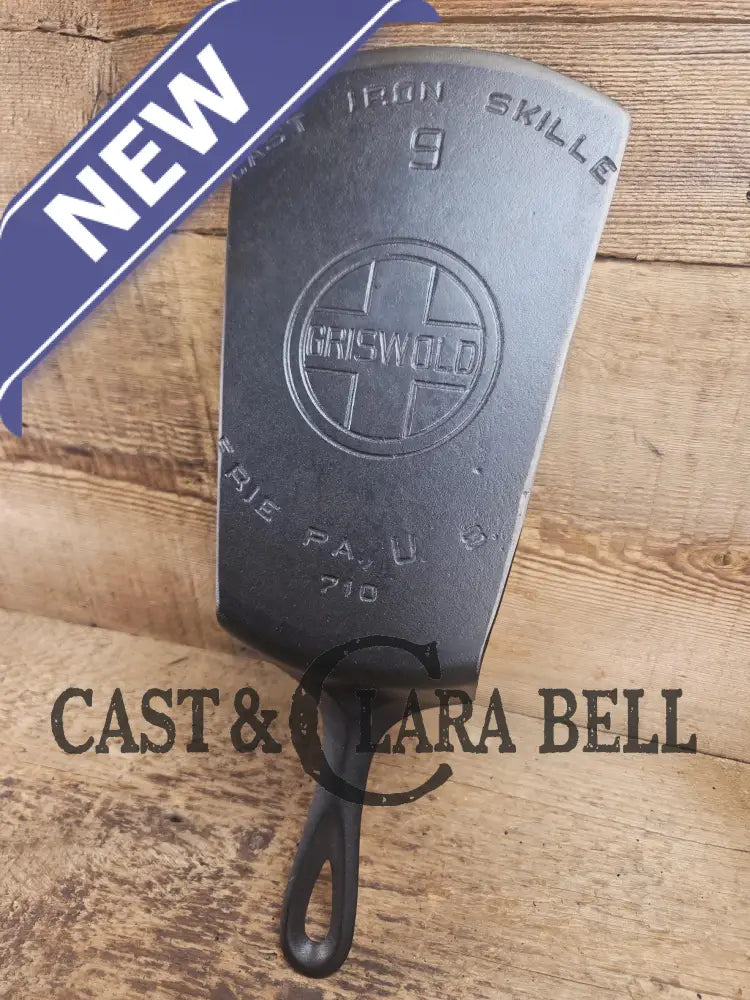 Gorgeous custom made #9 710 Griswold Cast Iron Spatula. Reclaimed 1920’s Griswold Large Block Smooth Bottom skillet.