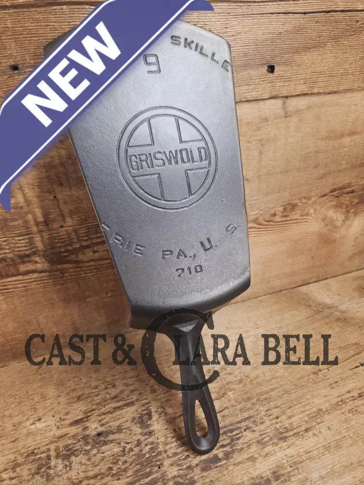 Gorgeous custom made #9 710 Griswold Cast Iron Spatula. Reclaimed 1920’s Griswold Large Block Smooth Bottom skillet.