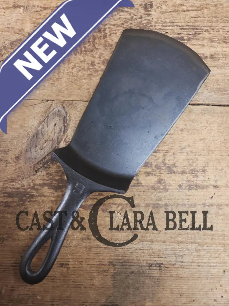 Gorgeous custom made #9 710 Griswold Cast Iron Spatula. Reclaimed 1920’s Griswold Large Block Smooth Bottom skillet.
