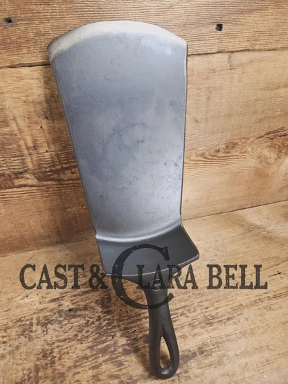 Gorgeous custom made #9 710 Griswold Cast Iron Spatula. Reclaimed 1920’s Griswold Large Block Smooth Bottom skillet.