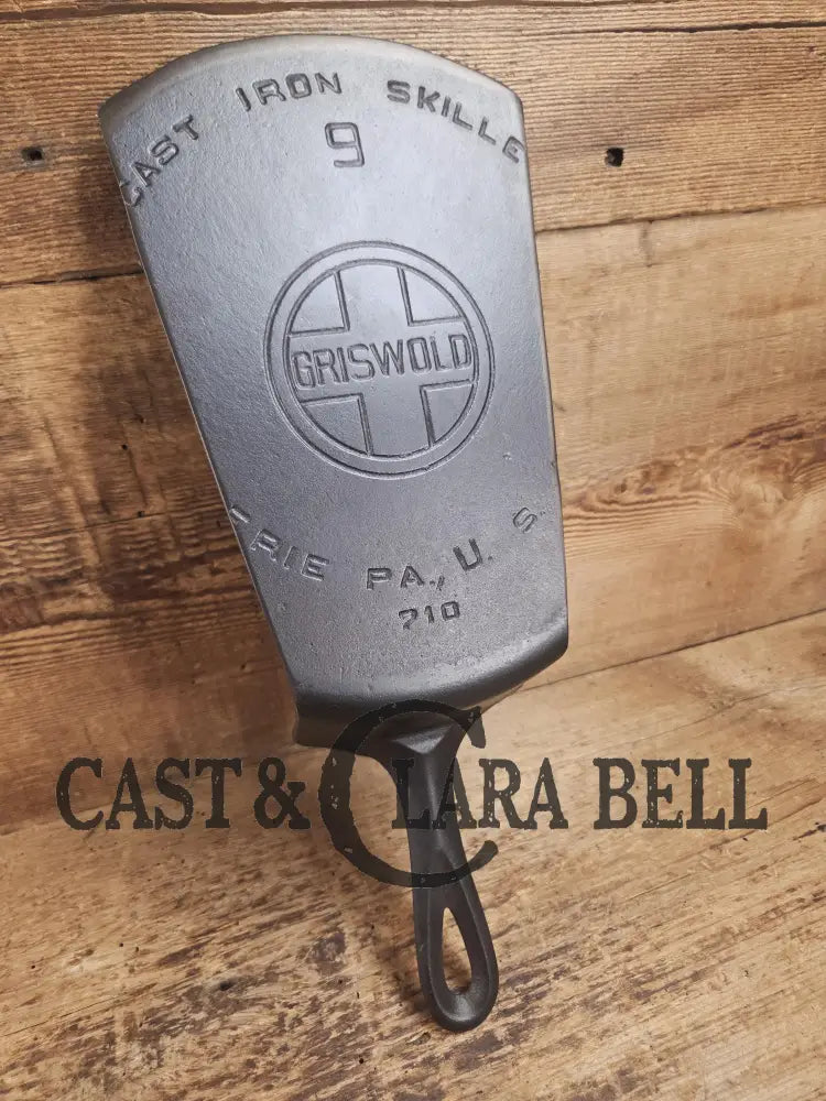 Gorgeous custom made #9 710 Griswold Cast Iron Spatula. Reclaimed 1920’s Griswold Large Block Smooth Bottom skillet.