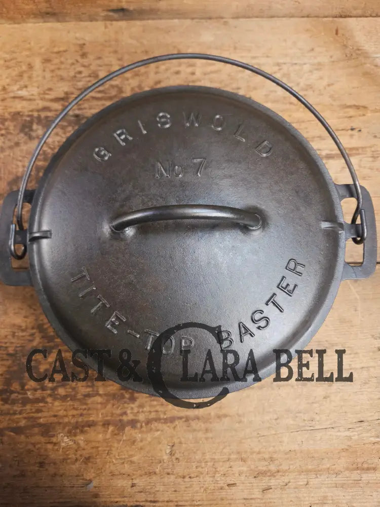 GORGEOUS. Early 1910’s Griswold #7 fully marked Tite-Top Dutch Oven 2603 Slant Logo ERIE 2604 Dutch Ovens Trivets &