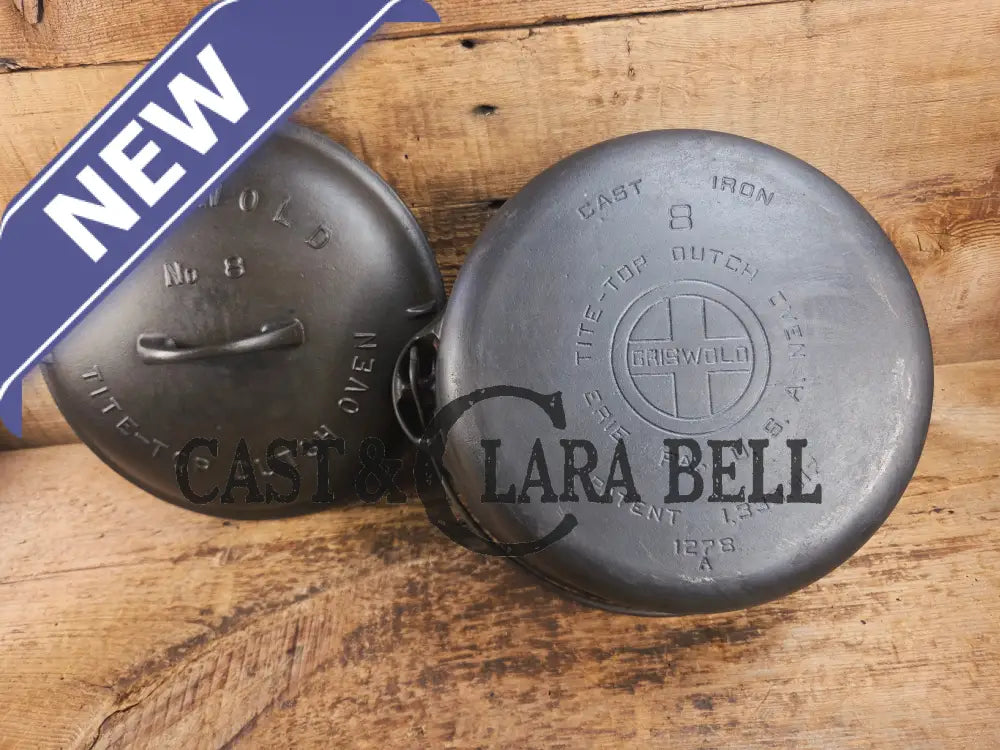 Gorgeous Griswold #8 Tite-Top Dutch Oven Erie PA USA p/n 1278 B with Button Top Logo Lid. Great for soups stews and