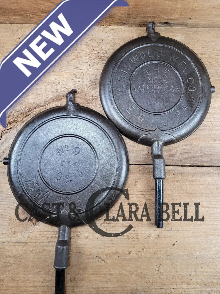 Gorgeous! Hard To Find Early 1900’S (Erie Logo Era) Griswold New American Style #9 Waffle Iron!