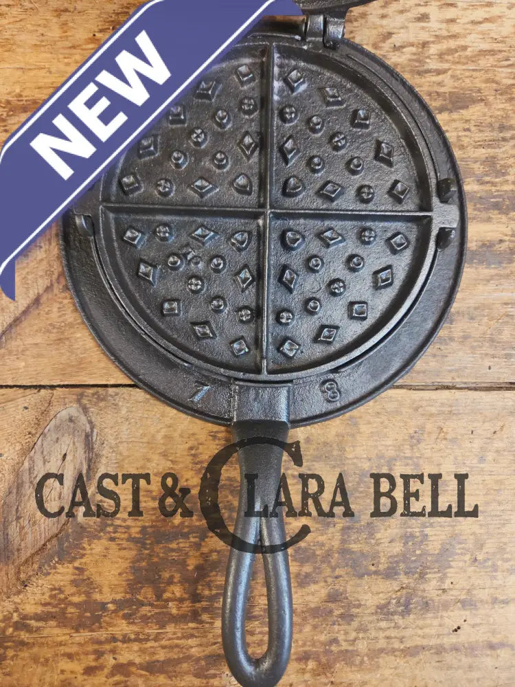 Gorgeous! Mid 1800’s #8-9 Decorative A&J Cox Inc Philadelphia PA cast waffle iron - Waffle Iron