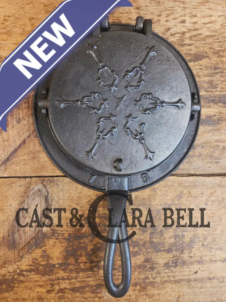 Gorgeous! Mid 1800’s #8-9 Decorative A&J Cox Inc Philadelphia PA cast waffle iron - Waffle Iron