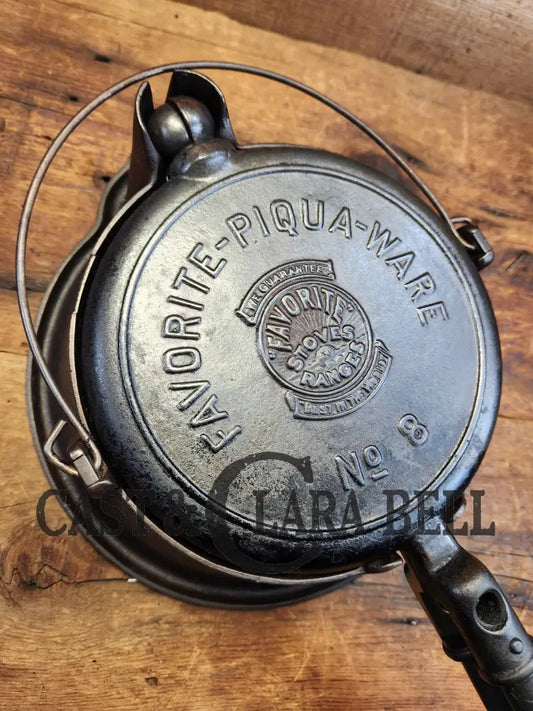 Gorgeous Original Complete Favorite Piqua Tall Base Waffle Iron. Est 1920’S And Makes Crispy