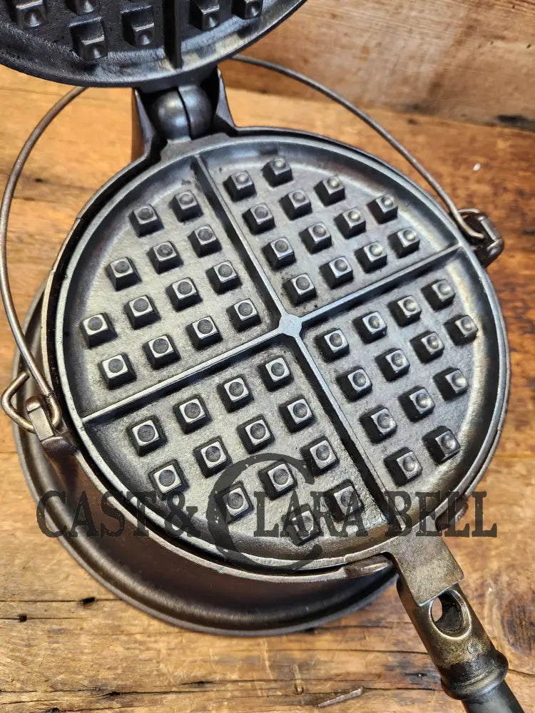 Gorgeous Original Complete Favorite Piqua Tall Base Waffle Iron. Est 1920’S And Makes Crispy