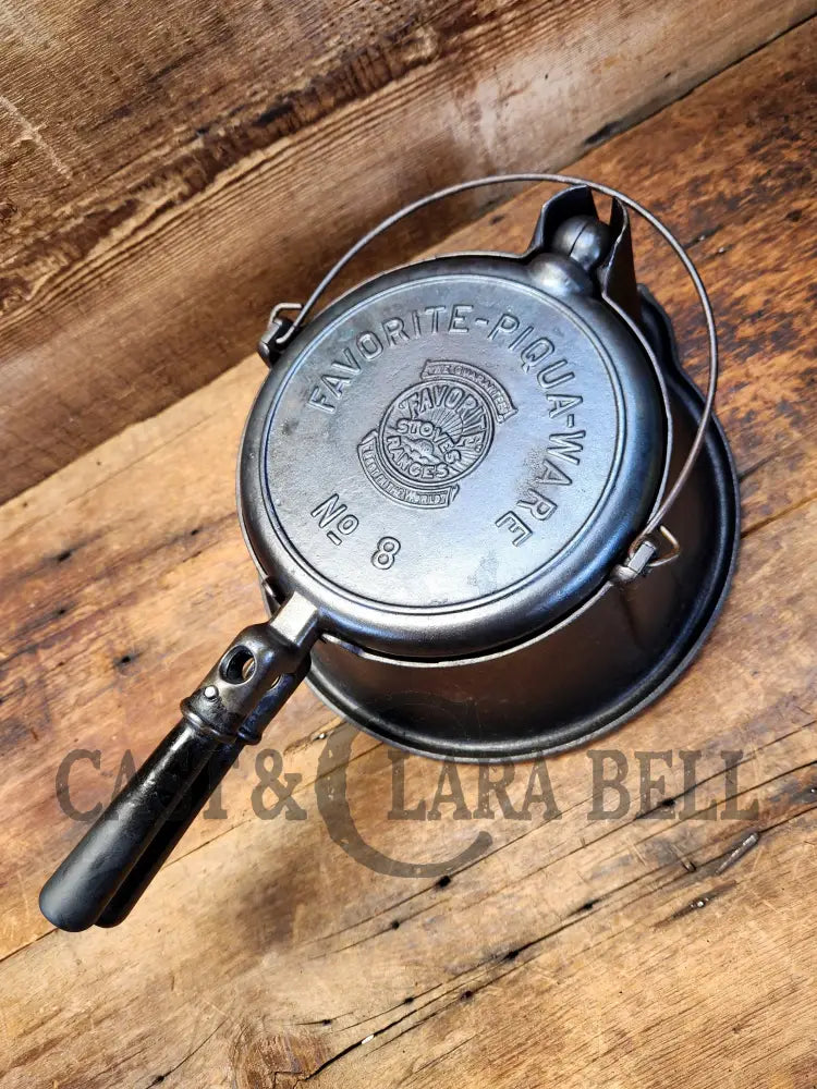 Gorgeous Original Complete Favorite Piqua Tall Base Waffle Iron. Est 1920’S And Makes Crispy