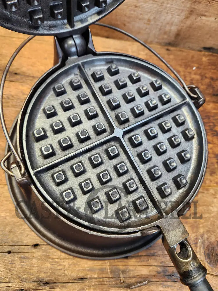 Gorgeous Original Complete Favorite Piqua Tall Base Waffle Iron. Est 1920’S And Makes Crispy