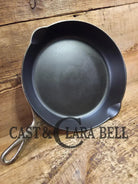 Gorgeous Patina! Unique early 1910’s Griswold #8 Cast Iron Skillet Large Slant Logo ’Erie,’ 704 L. Great conversation