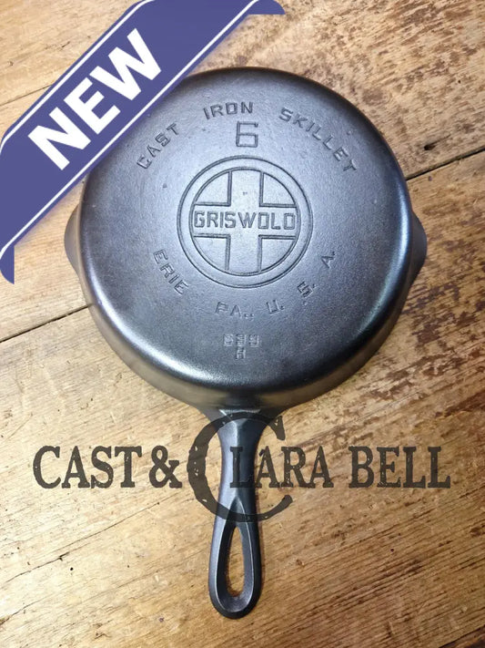 Gorgeous sautee pan! 1920’s Griswold #6 Skillet with Large Block Logo and Smooth Bottom 699 H