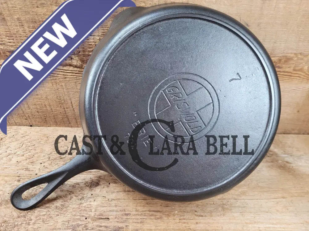 Gorgeous!! Very Early 1910’S Griswold #7 Skillet With Heat Ring And Large Slant Logo ’Erie ’ 701