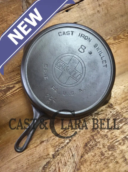 Gorgeous!! Very early 1910’s Griswold #8 Skillet with Heat Ring and Large Slant Logo ’Erie PA USA,’ 701 Skillet