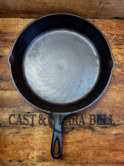 Great Bacon Skillet! Vintage Lodge #10 Cast Iron Skillet With Heat Ring Sk (1960’S Era)