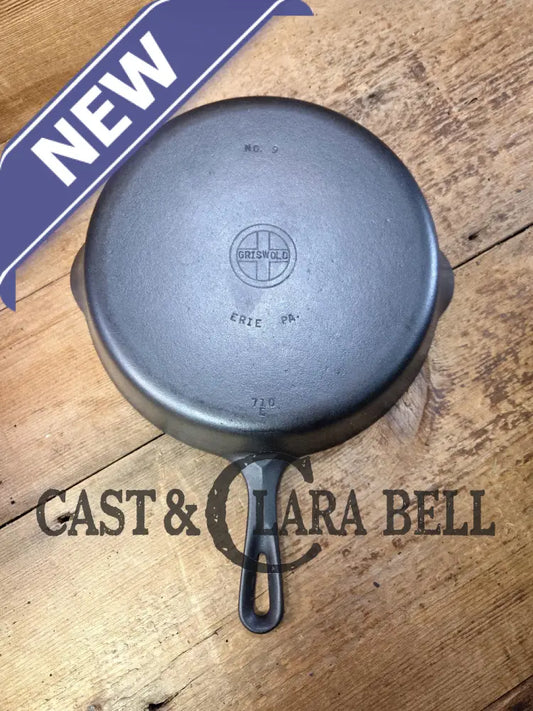 GREAT everyday skillet! Big 1930’s era Griswold #9 Cast Iron Skillet with Small Block Logo 710 E