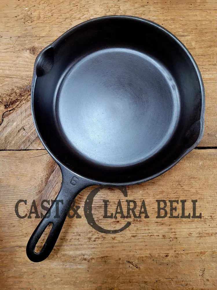 Great Gift! 1930’S Wagner Unmarked #6 B Cast Iron Sautee Skillet. Awesome Saute Pan For Sides And