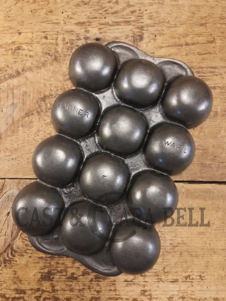 Great gift and tough to find! 1930’s Fully Marked Wagner ’golf ball’ brownie pan. Closed frame ’F’ style gem pan