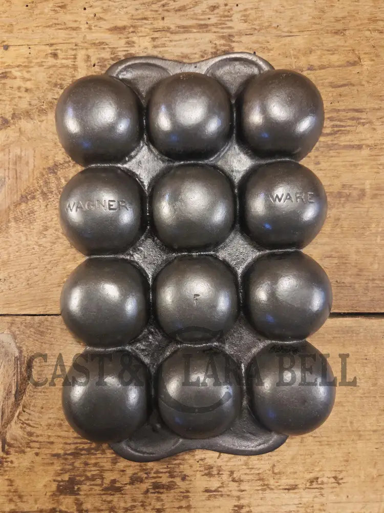 Great gift and tough to find! 1930’s Fully Marked Wagner ’golf ball’ brownie pan. Closed frame ’F’ style gem pan