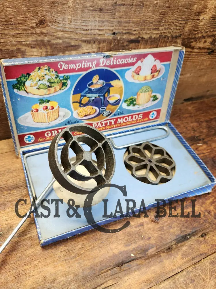 Great Gift Idea!! 1920’S Griswold Patty Molds In Original Box! Bakeware