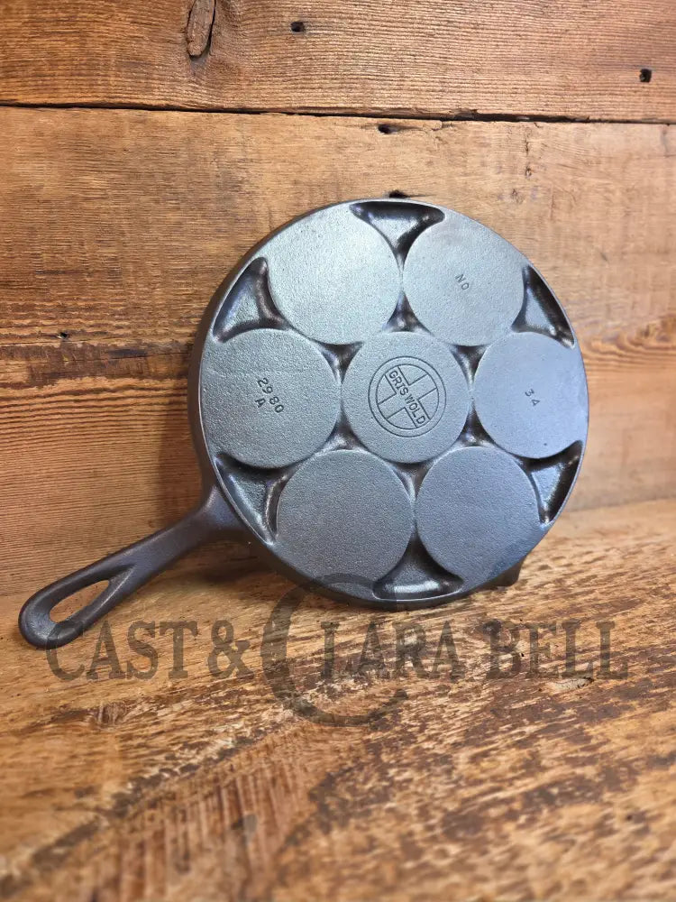 GREAT gift idea! Wagner made Griswold No. 34 Cast Iron Plett Pan with Block Logo 2980 A - Skillet