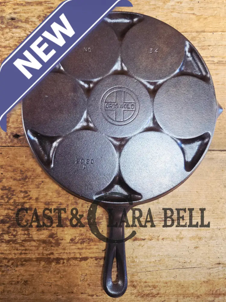 GREAT gift idea! Wagner made Griswold No. 34 Cast Iron Plett Pan with Block Logo 2980 A Skillet
