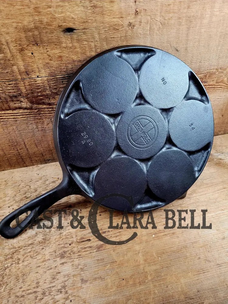 Great Gift Idea! Wagner Made Griswold No. 34 Cast Iron Plett Pan With Slant Block Logo 2980 Skillet