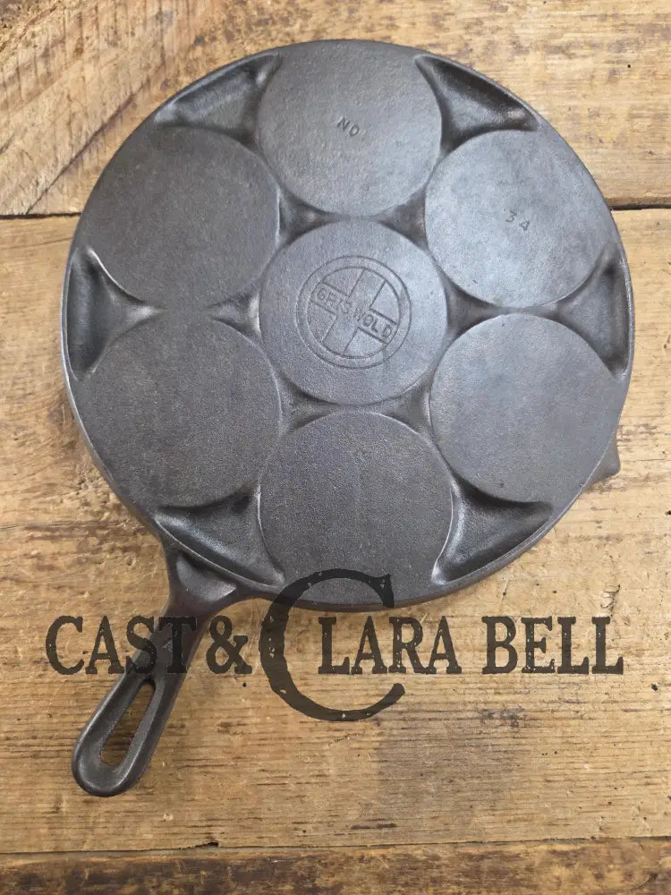 GREAT gift idea! Wagner made Griswold No. 34 Cast Iron Plett Pan with Small Block Logo, Skillet