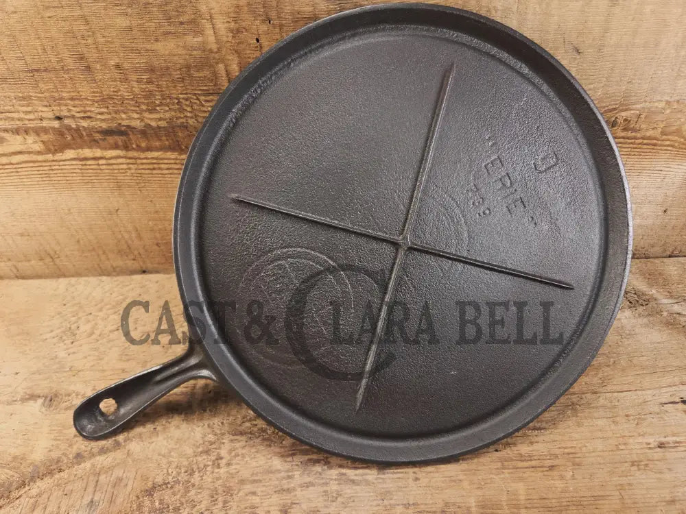 Great price! 1920’s Griswold #9 Round Griddle with Block Logo ERIE 739 sulfur pitting on bottom GORGEOUS on top!