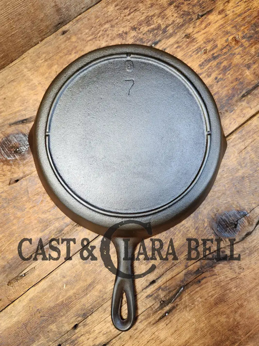 Great Saute Skillet. 1930’S Lodge #7 Cast Iron Skillet With 3 Notch Heat Ring. Raised Blob Makers