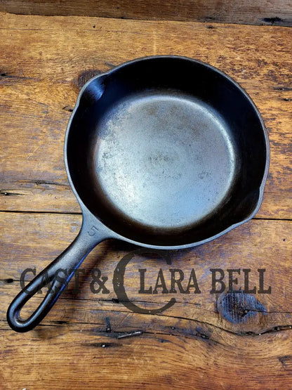 Great Saute Skillet! Wagner Ware #5 Cast Iron Skillet With Stylized Logo And Smooth Bottom 1055 H.