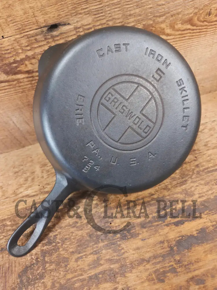 1930’s Griswold #5 Cast Iron Skillet with Large Block Logo 724 B - Skillet