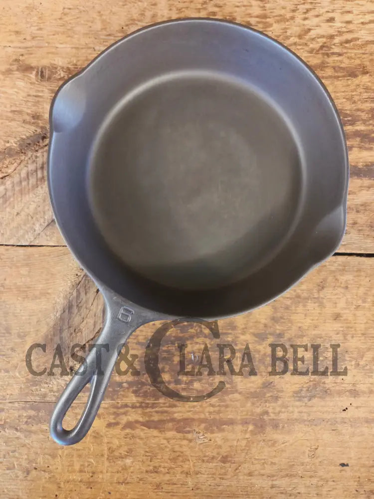 1920’s Griswold #6 Skillet with Large Block Logo and Smooth Bottom 699 D - Skillet