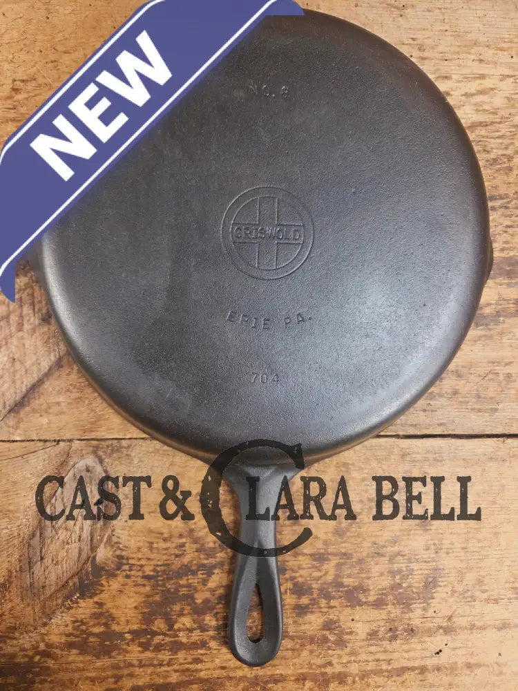 Griswold #8 Cast Iron Skillet Small Block 704 Skillet