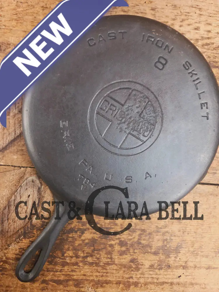 Griswold #8 Cast Iron Skillet with Large Block Logo and Smooth Bottom 704 V Skillet