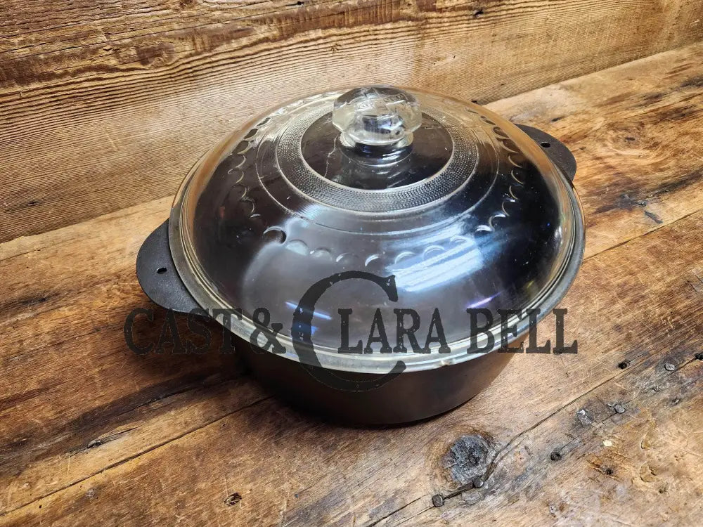 Griswold #8 Dutch Oven With Block Logo And Matching Glass Lid (No Bail) 1295 A Ovens & Kettles