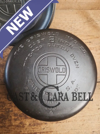 Griswold #8 Tite-Top Cast Iron Dutch Oven with Large Block Logo 833 A and Lid with Slant Logo A 2551 Dutch Ovens