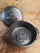 Griswold #8 Tite-Top Cast Iron Dutch Oven with Large Block Logo 833 A and Lid with Slant Logo A 2551 Dutch Ovens