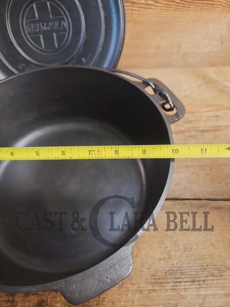 Griswold #8 Tite-Top Cast Iron Dutch Oven with Large Block Logo 833 A and Lid with Slant Logo A 2551 Dutch Ovens