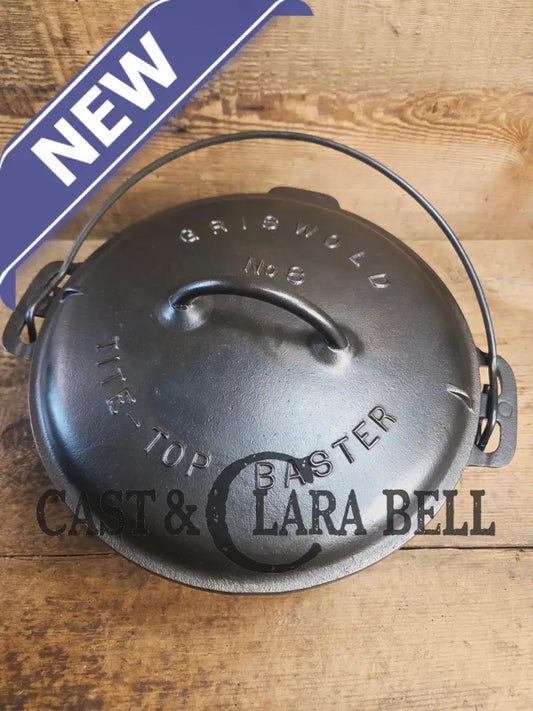 Griswold #8 Tite-Top Cast Iron Dutch Oven with Large Block Logo 833 A and Lid with Slant Logo A 2551 Dutch Ovens