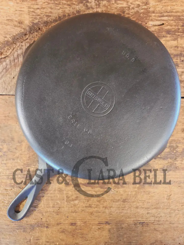 Griswold No. 8 Cast Iron Skillet with Small Block Logo and Smooth Bottom 704 L - Skillet