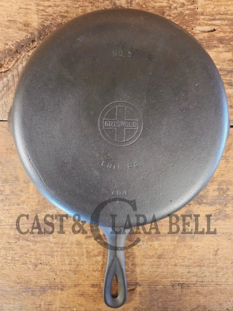 Griswold No. 8 Cast Iron Skillet with Small Block Logo and Smooth Bottom 704 L - Skillet