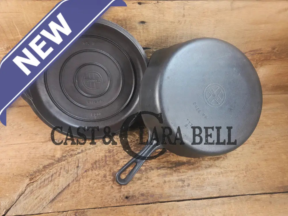 Griswold No. 8 DEEP Skillet (Chicken Fryer) Small Block Logo 777 & No. 8 Skillet Lid Small Block Logo 1098 Skillet